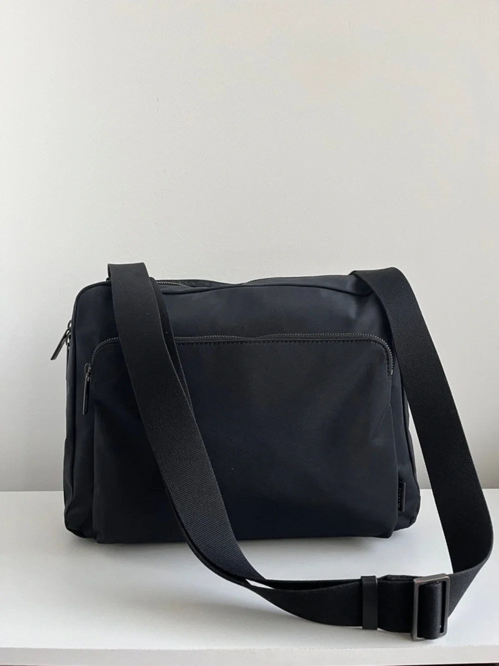 AWAY Black Crossbody Messenger Bag - Minimal Everyday Carry